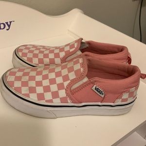 Pink Checkered Girls Vans size 13